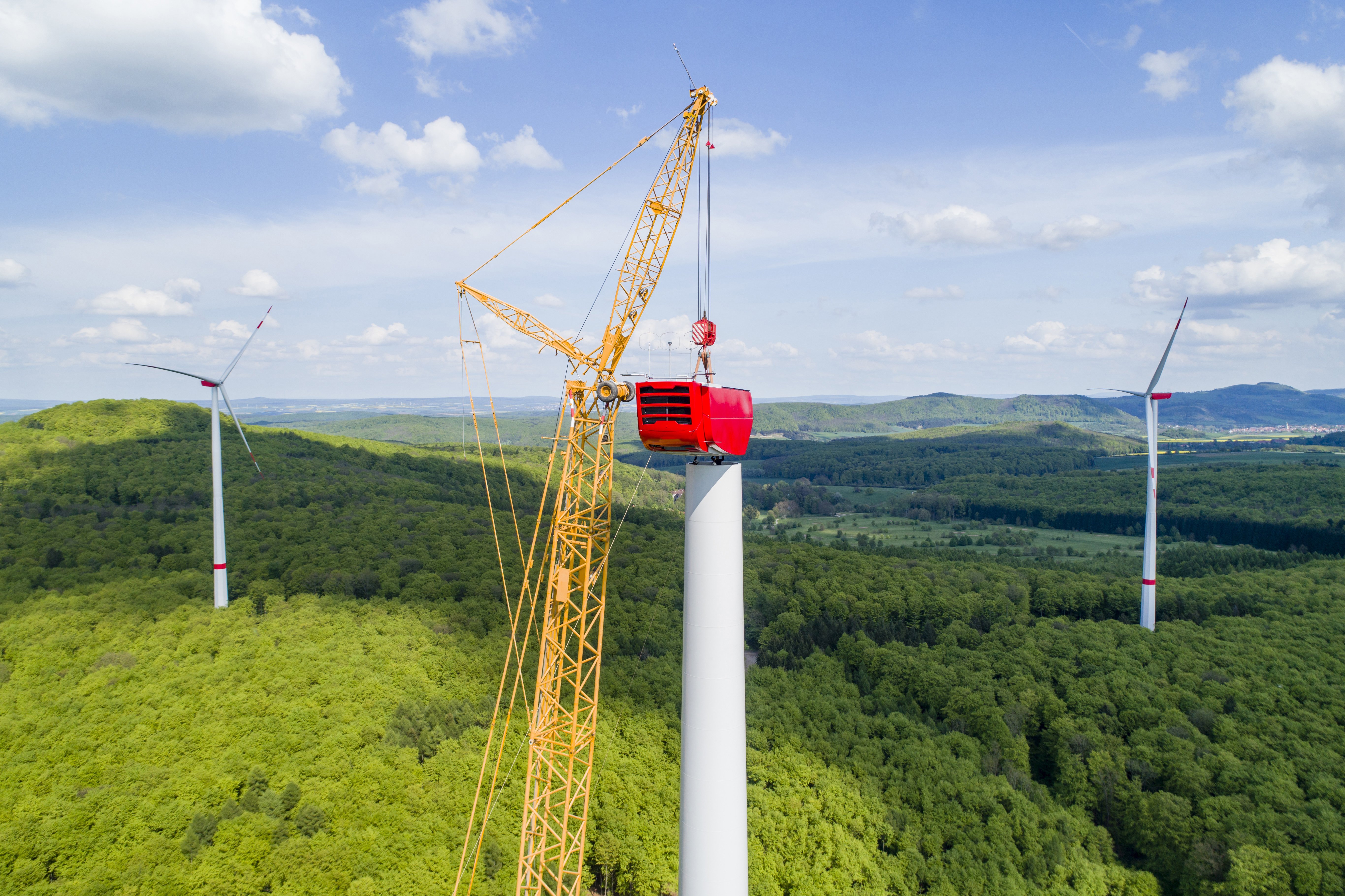 Aerial view of wind turbine under construction_659582905_shutterstock